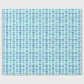Vlinders, blauwe, lichte turquoise achtergrond cadeaupapier (Vlak)