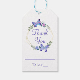 Vlinders Blauwe Vlinder Bloemen Escort Plaatskaart Cadeaulabel