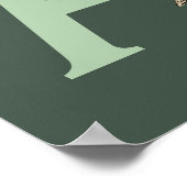 Vlinders Bloem Monogram Eerste A Persoonlijk Poster (Hoek)