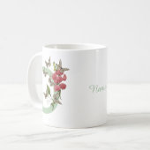 Vlinders Bloem Monogram Eerste Letter D Naam Koffiemok (Voorkant links)