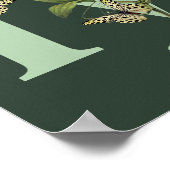 Vlinders Bloem Monogram Eerste Letter M Persoonlij Poster (Hoek)