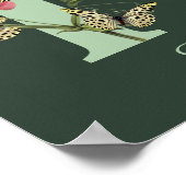 Vlinders Bloem Monogram Eerste Letter P Persoonlij Poster (Hoek)