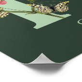 Vlinders Bloem Monogram Eerste Letter R Persoonlij Poster (Hoek)