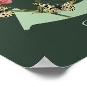 Vlinders Bloem Monogram Eerste Letter S Persoonlij Poster (Hoek)