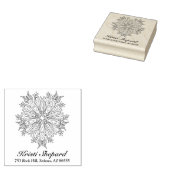 Vlinders & Bloem Naam Adres Rubberstempel (Gestempeld)