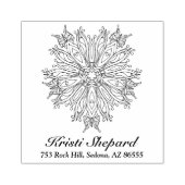 Vlinders & Bloem Naam Adres Rubberstempel (Afrduk)