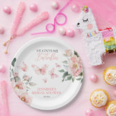 Vlinders Bloem Roze Blush Bruiloft Feest Papieren Bordje (Feest)