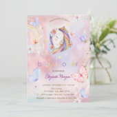 Vlinders Bloem Unicorn Baby Shower Kaart (Staand voorkant)