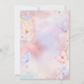 Vlinders Bloem Unicorn Baby Shower Kaart (Achterkant)