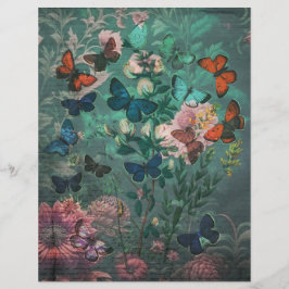  vlinders & bloemblauw plakboekpapier