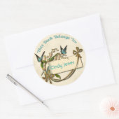 Vlinders Bloemen Bookplate Sticker (Envelop)