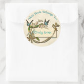 Vlinders Bloemen Bookplate Sticker (Tas)