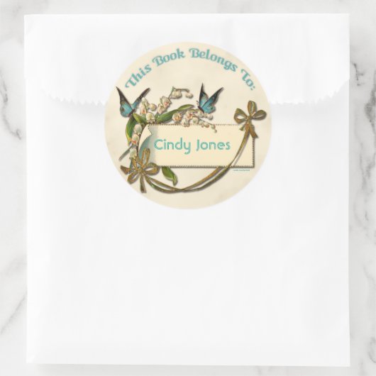 Vlinders Bloemen Bookplate Sticker (Tas)