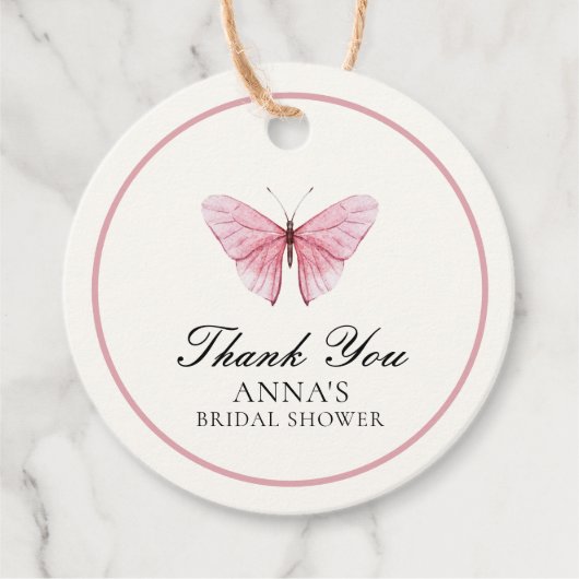 Vlinders Bloemen Bruids Bruiloft Bedanken Bedankjes Labels (Voorkant)