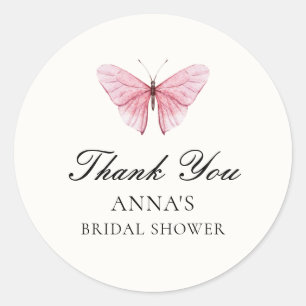 Vlinders Bloemen Bruidsmeisjes Bruiloft  Ronde Sticker