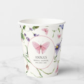 Vlinders Bloemen Bruidsmeisjesfeest Papieren Bekers (Voorkant)