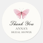 Vlinders Bloemen Bruidsmeisjesfeest  Ronde Sticker (Voorkant)