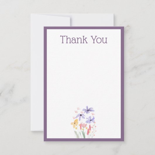 Vlinders & Bloemen Dank u kaart (Voorkant)