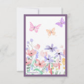 Vlinders & Bloemen Dank u kaart (Achterkant)