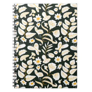 Vlinders & Bloemen: Doodle zomer patroon. Notitieboek