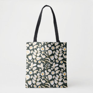 Vlinders & Bloemen: Doodle zomer patroon. Tote Bag