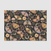  vlinders, bloemen en bessen, zwart tissuepapier (Voorkant)