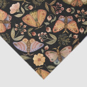 vlinders, bloemen en bessen, zwart tissuepapier (Detail)