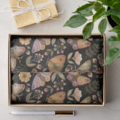 vlinders, bloemen en bessen, zwart tissuepapier (Geschenk)