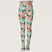 Vlinders, bloemen en bladeren leggings (Voorkant)