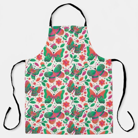 Vlinders, Bloemen en Bladeren Schort (Voorkant)
