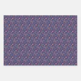 Vlinders bloemen en hart inpakpapier vel