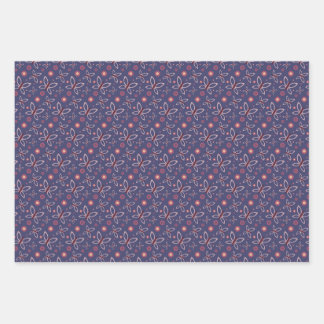 Vlinders bloemen en hart inpakpapier vel