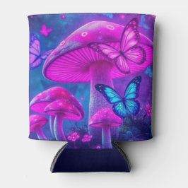 Vlinders Bloemen en Paddenstoelen-Fiarycore Blikjeskoeler