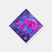 Vlinders, bloemen en paddenstoelen- servet (Hoek)