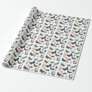 Vlinders Bloemen: Hand getrokken Collectie Cadeaupapier