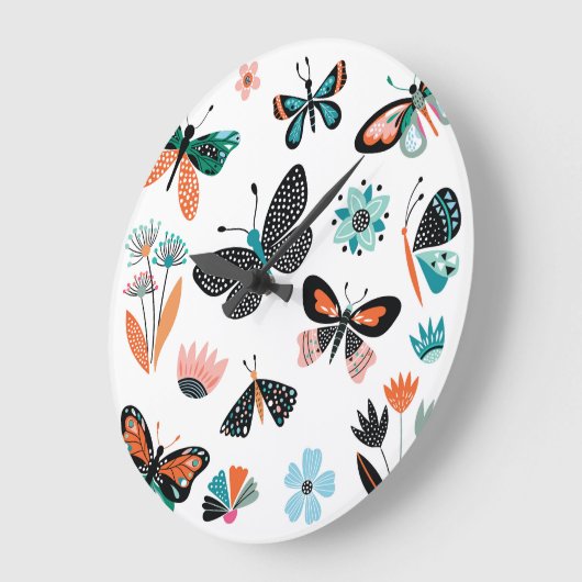 Vlinders Bloemen: Hand getrokken Collectie Grote Klok (Hoek)