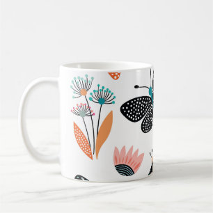 Vlinders Bloemen: Hand getrokken Collectie Koffiemok
