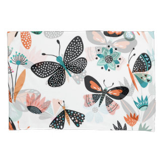Vlinders Bloemen: Hand getrokken Collectie Kussensloop