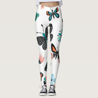 Vlinders Bloemen: Hand getrokken Collectie Leggings