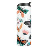 Vlinders Bloemen: Hand getrokken Collectie Thermosbeker (Gedraaid links)