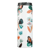 Vlinders Bloemen: Hand getrokken Collectie Thermosbeker (Achterkant)