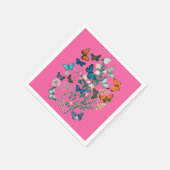  vlinders & bloemen, kunst, roze servet (Hoek)