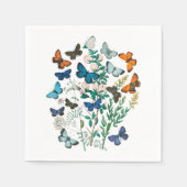  Vlinders & Bloemen Kunst, Wit Servet (Voorkant)