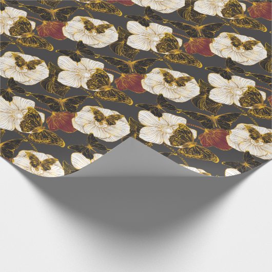 Vlinders & Bloemen: Lente Boho Patroon Cadeaupapier (Hoek)