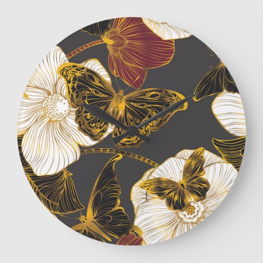 Vlinders & Bloemen: Lente Boho Patroon Grote Klok (Voorkant)