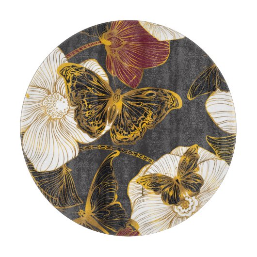 Vlinders & Bloemen: Lente Boho Patroon Snijplank (Voorkant)