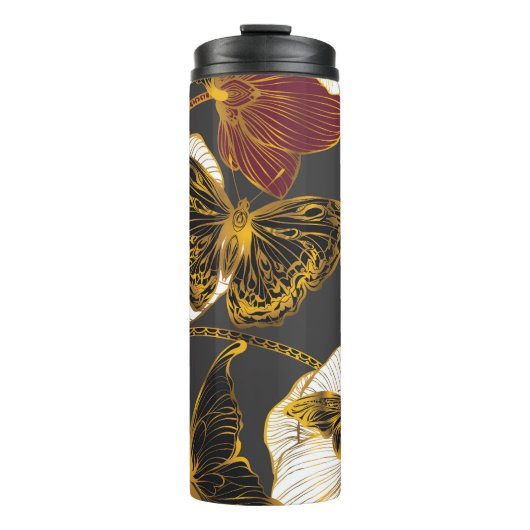Vlinders & Bloemen: Lente Boho Patroon Thermosbeker (Voorkant)
