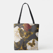 Vlinders & Bloemen: Lente Boho Patroon Tote Bag (Achterkant)