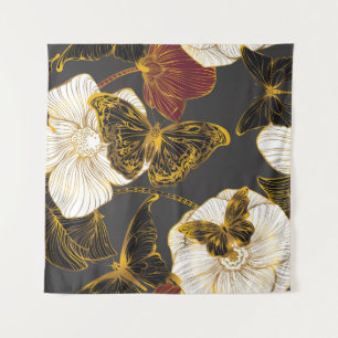 Vlinders & Bloemen: Lente Boho Patroon Wandkleed