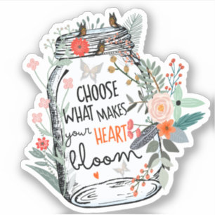 Vlinders Bloemen Metselwerk Pot Quote Uitspraak Sticker